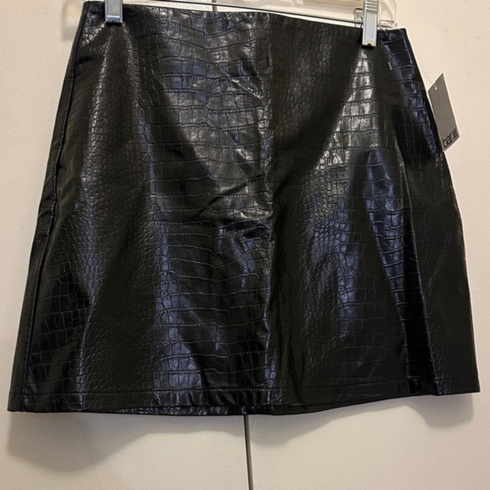 Bar III Black Textured Mini Skirt